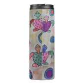 Schildkröten und Kreise Wärmflasche Thermosbecher (Rückseite)