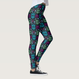 Schildkröten- und Lotusblumen-Muster  Leggings
