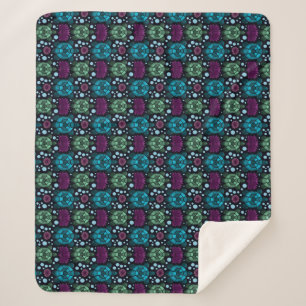Schildkröten- und Lotusblumen-Muster Sherpadecke
