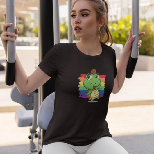 Schildkröten- und RegenbogenCartoon T-Shirt