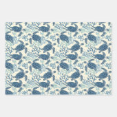 Schildkröten und Streifen aus Blauem und Cremees Geschenkpapier Set (Vorderseite)