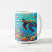 Schildkröten und tropische Fische Kaffeetasse (VorderseiteRechts)