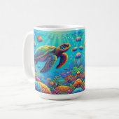 Schildkröten und tropische Fische Kaffeetasse (Vorderseite Links)