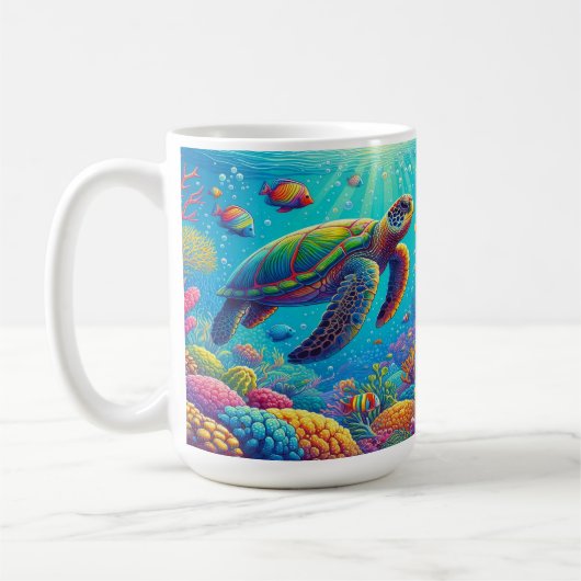 Schildkröten und tropische Fische Kaffeetasse (Links)
