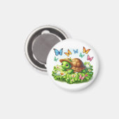 Schildkröten und Vögel in einem Whimsikgarten Magnet (Vorderseite/Rückseite)