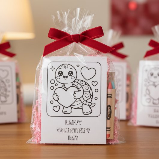 Schildkröten Valentinstag Malvorlage für Schüler Postkarte