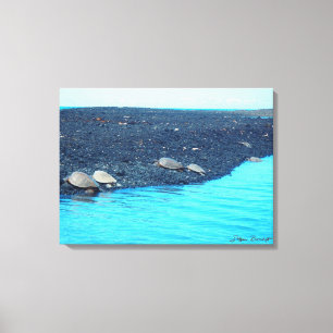 Schildkröten von Kiholo Bay Hawaii landschaftliche Leinwanddruck