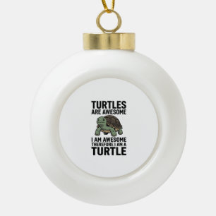 Schildkröten-Zitat Vintage-Stichvektor-T-Shirt-Des Keramik Kugel-Ornament