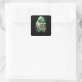 Schildkrötenbaum Quadratischer Aufkleber (Tasche)