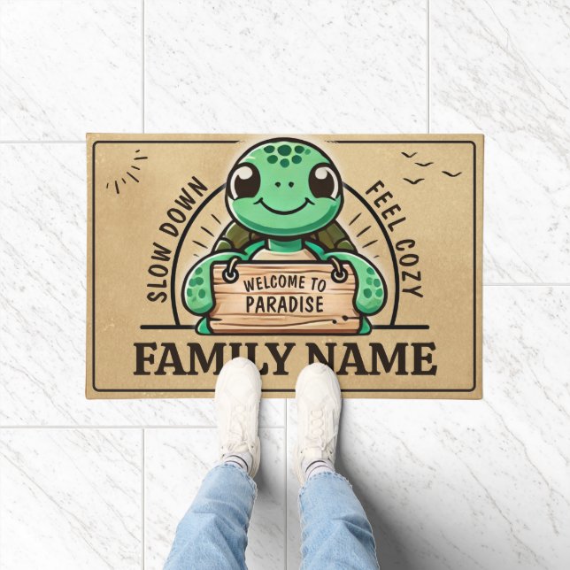 Schildkrötenbauweise für warme Familien Fußmatte (Indoor)