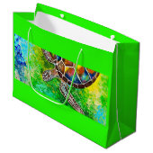 Schildkrötenbeutel Große Geschenktüte (Vorderseite Schrägansicht)
