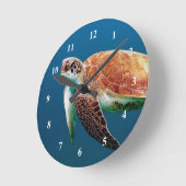 Schildkrötenblauer Foto Runde Wanduhr (Winkel)