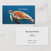 Schildkrötenblauer Foto Visitenkarte (Vorne/Hinten)