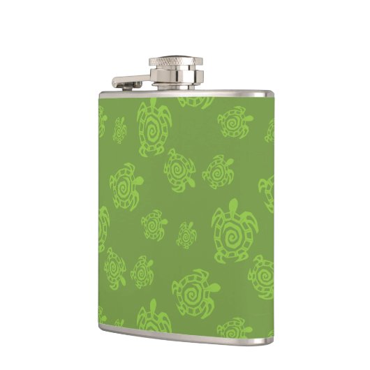 Schildkrötenblaues Muster Flachmann (Links)