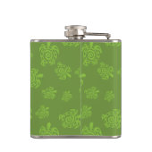 Schildkrötenblaues Muster Flachmann (Rückseite)