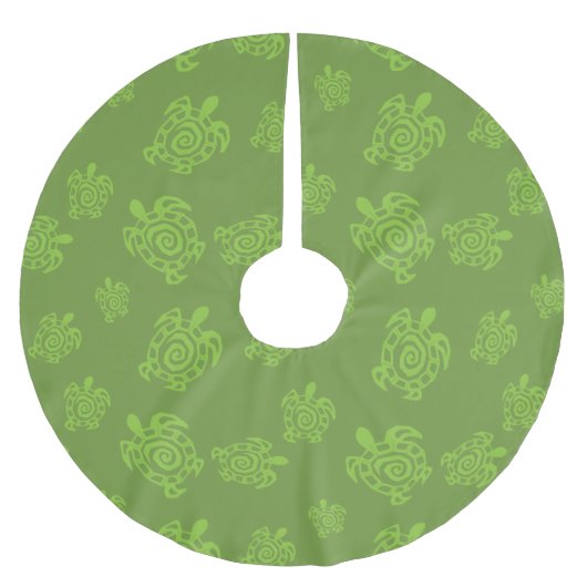 Schildkrötenblaues Muster Polyester Weihnachtsbaumdecke (Vorderseite)