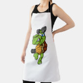 Schildkrötencharakter mit Hantelgewichten Pose Schürze (InSitu)