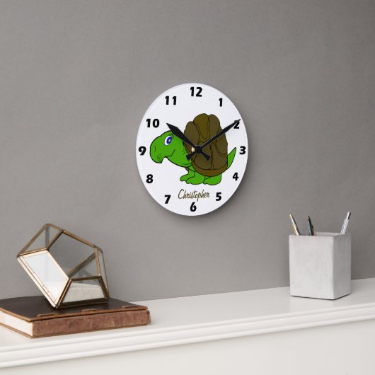Schildkrötendesign Personalisiert Runde Wanduhr (Büro)
