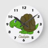 Schildkrötendesign Personalisiert Runde Wanduhr (Vorderseite)