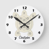 Schildkrötendesign Personalisiert Runde Wanduhr (Vorderseite)