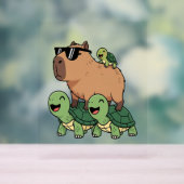 Schildkrötenfahrt Capybara, Funny Capybara Acrylschild (Neutral)