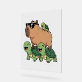 Schildkrötenfahrt Capybara, Funny Capybara Acrylschild (Winkel)
