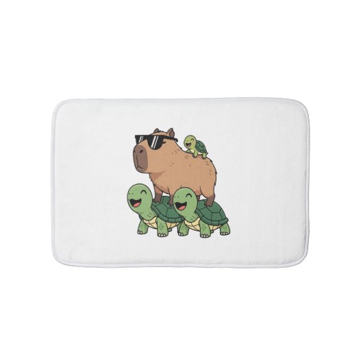 Schildkrötenfahrt Capybara, Funny Capybara Badematte (Vorderseite)