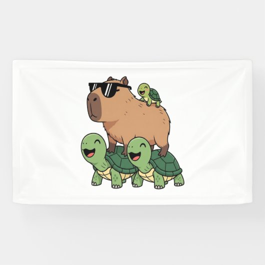 Schildkrötenfahrt Capybara, Funny Capybara Banner (Horizontal)