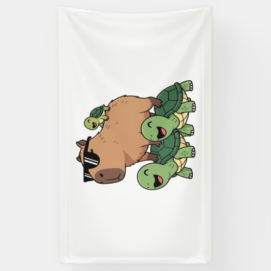 Schildkrötenfahrt Capybara, Funny Capybara Banner (Vertikal)