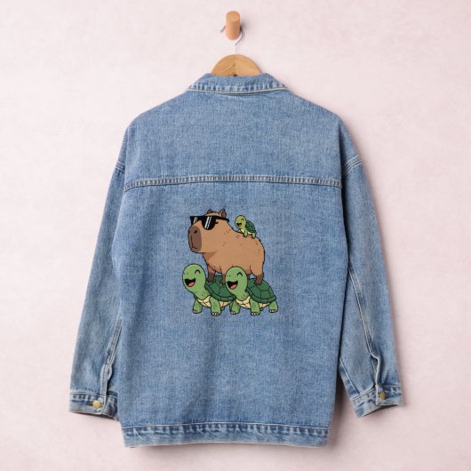 Schildkrötenfahrt Capybara, Funny Capybara Jeansjacke (Hangar)