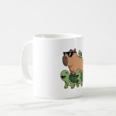 Schildkrötenfahrt Capybara, Funny Capybara Kaffeetasse (Vorderseite Links)