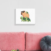 Schildkrötenfahrt Capybara, Funny Capybara Leinwanddruck (Insitu (Wohnzimmer))