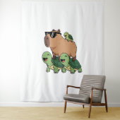 Schildkrötenfahrt Capybara, Funny Capybara Wandteppich (Beispiel)
