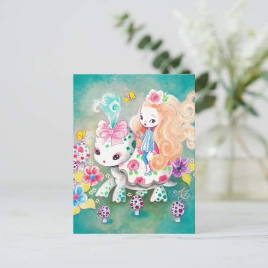 Schildkrötenfahrt Postkarte (Stehend Vorderseite)