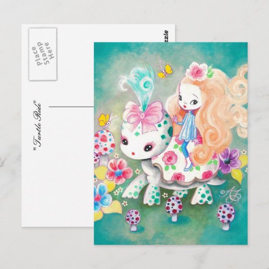 Schildkrötenfahrt Postkarte (Vorne/Hinten)