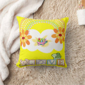 Schildkrötengelbe Regenbogenwolken Kissen (Decke)