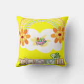 Schildkrötengelbe Regenbogenwolken Kissen (Rückseite)