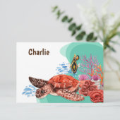 Schildkrötengestation/Einladung Einladung (Stehend Vorderseite)