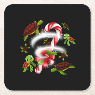 Schildkrötengift   Turtle Candy Sweet Christmas Rechteckiger Pappuntersetzer