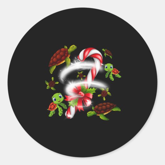 Schildkrötengift | Turtle Candy Sweet Christmas Runder Aufkleber (Vorderseite)