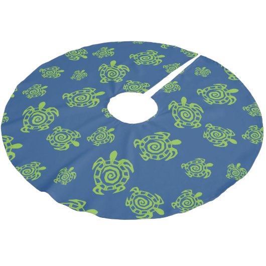 Schildkrötengrün und blau polyester weihnachtsbaumdecke (Schrägansicht)