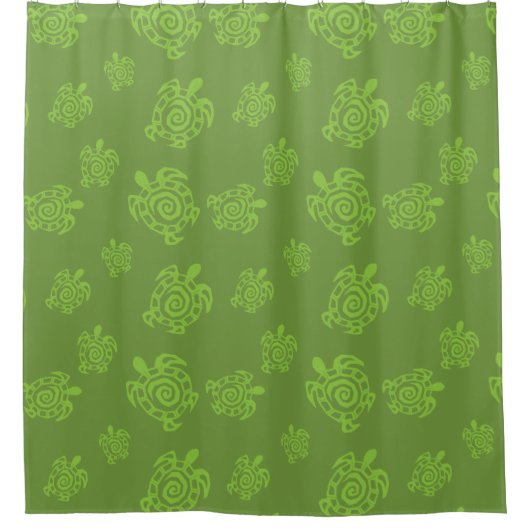 Schildkrötengrüne Grafik Duschvorhang (Vorderseite)