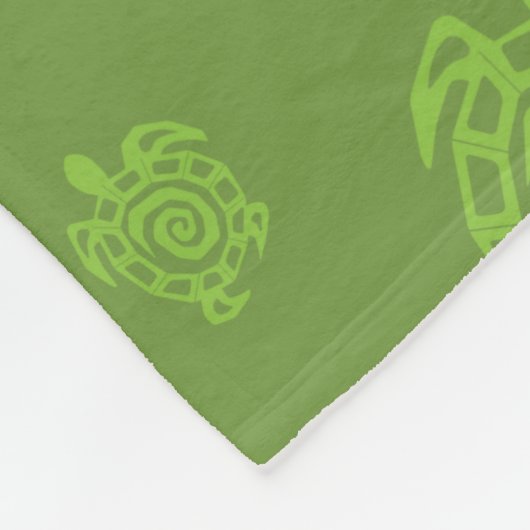 Schildkrötengrüne Grafik Fleecedecke (Ecke)