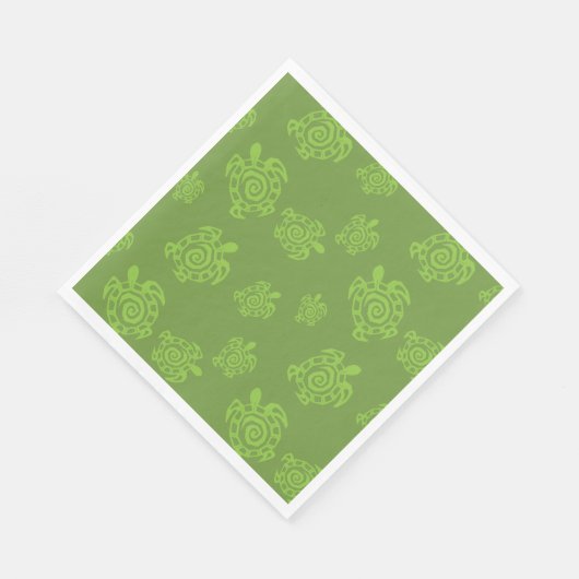 Schildkrötengrüne Grafik Serviette (Ecke)