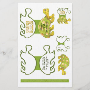 Schildkrötengrüße Kartenlayout und Tagstand Briefpapier