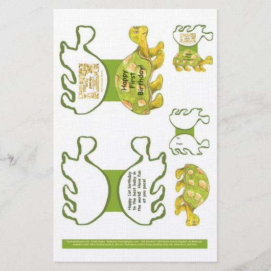 Schildkrötengrüße Kartenlayout und Tagstand Briefpapier (Vorderseite)