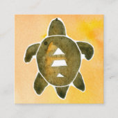 Schildkrötenheiler Gute Gesundheit Symbol Farbe Or Quadratische Visitenkarte (Vorderseite)
