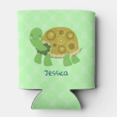 Schildkrötenhellgrüner Personalisierter Name Dosenkühler (Rückseite)