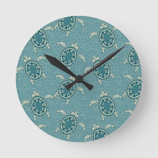 Schildkrötenhintergrund Runde Wanduhr (Vorderseite)