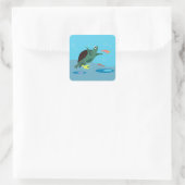 Schildkrötenkleber Quadratischer Aufkleber (Tasche)